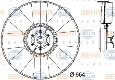 HELLA ВЕНТИЛЯТОР, ОХЛАЖДЕНИЕ ДВИГАТЕЛЯ - АВТОМОБИЛЬ КОММЕРЧ. НАЗНАЧЕНИЯ (8MV376731-381)