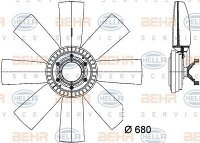 HELLA Вискомуфта VOLVO FM12(D12D 340) В (20397618, 8MV376731-461)