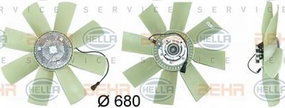 HELLA вискомуфта привода вентилятора с вентилятором VOLVO FM12/FM13 (8MV376731-471)
