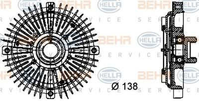 HELLA Вискомуфта VAG A4/A6/A8/Passat B5 2,4/2,8L 95-05 (078121350A, 8MV376732-021)