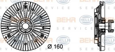 HELLA Вискомуфта E36/E39/E38 2,5TD(M51) 91-03 (11522246042, 8MV376732-441)