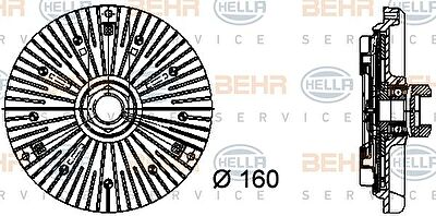 HELLA Вискомуфта VAG A6/A8 3,7/4,2L 94-05 (077121350D, 8MV376733-031)