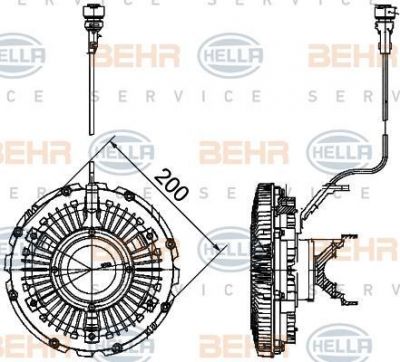 HELLA СЦЕПЛЕНИЕ, ВЕНТИЛЯТОР РАДИАТОРА - АВТОМОБИЛЬ КОММЕРЧ. НАЗНАЧЕНИЯ (8MV376757-111)