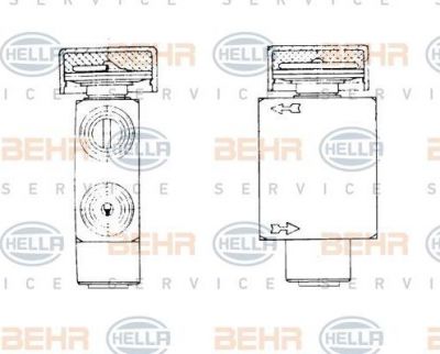 Hella 8UW 351 234-031 расширительный клапан, кондиционер на PORSCHE 928