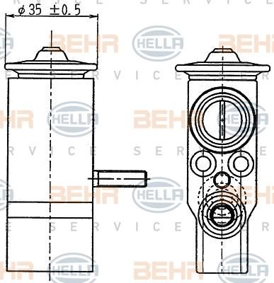 HELLA Расширительный клапан кондиционера MB W202 (2028300184, 8UW351239-021)