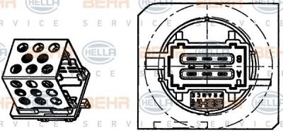 Hella 9ML 351 332-261 сопротивление, вентилятор салона на PEUGEOT 206 SW (2E/K)