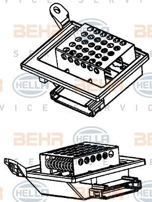 HELLA Резистор мотора отопителя MB W639 03- (0018358706, 9ML351332-201)
