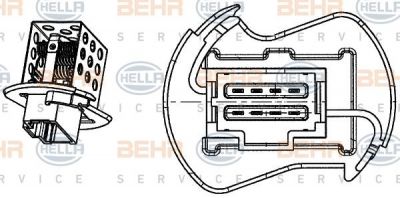 HELLA Резистор вентилятора: Interstar/Movano/Master II/00- /1.9D/2.2D/2.5D/3.0D (9ML351332-251)