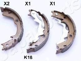 JAPANPARTS К-т торм.колод.бараб.зад.Hyundai Accent/Kia Rio II 1,3-1,6 02-05 (GF-K18AF)