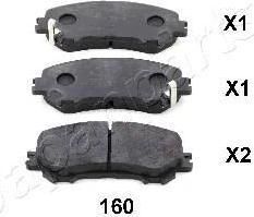 JapanParts PA-160AF комплект тормозных колодок, дисковый тормоз на NISSAN QASHQAI (J11, J11_)
