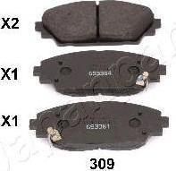 JapanParts PA-309AF комплект тормозных колодок, дисковый тормоз на MAZDA 3 (BM)