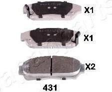 JapanParts PA-431AF комплект тормозных колодок, дисковый тормоз на HONDA INTEGRA купе (DC2, DC4)