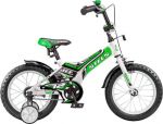 Велосипед детский с боковыми колесами Stels Jet 12 quot; (2016), рама сталь 8 quot;, белый-зеленый-черный