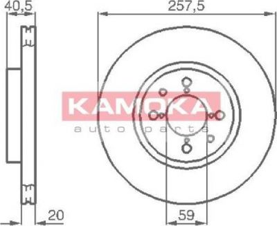 KAMOKA 1031042 тормозной диск на ALFA ROMEO 146 (930)