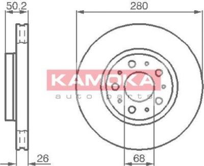 KAMOKA 1031210 тормозной диск на VOLVO 960 Kombi (965)