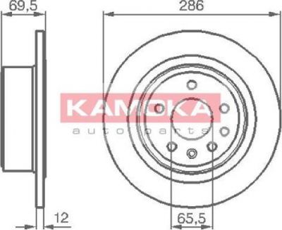 KAMOKA 1031396 тормозной диск на OPEL OMEGA B (25_, 26_, 27_)