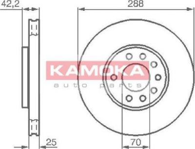 KAMOKA 1031620 тормозной диск на OPEL VECTRA B (36_)