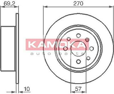 KAMOKA 1031628 тормозной диск на OPEL VECTRA B универсал (31_)