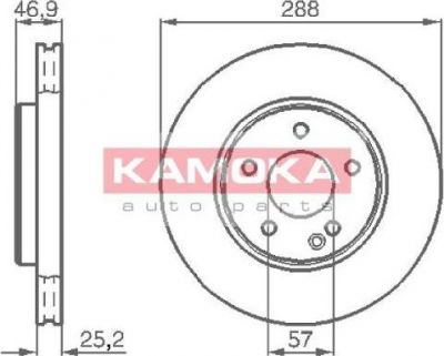 KAMOKA 1031634 тормозной диск на MERCEDES-BENZ CLK (C208)