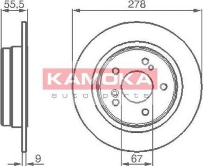 KAMOKA 1031638 тормозной диск на MERCEDES-BENZ CLK (C208)