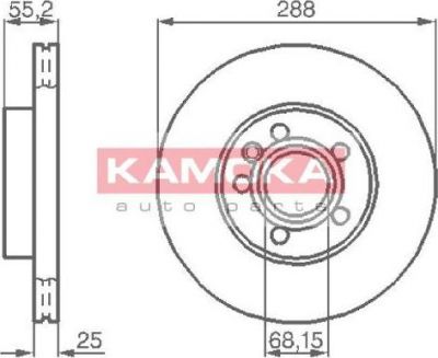 KAMOKA 1031692 тормозной диск на SEAT ALHAMBRA (7V8, 7V9)