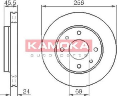 KAMOKA 1031770 тормозной диск на VOLVO V40 универсал (VW)