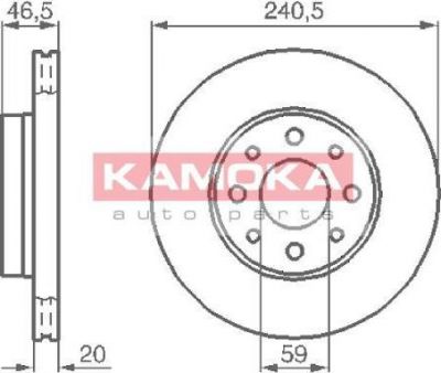 KAMOKA 1031776 тормозной диск на FIAT ALBEA (178_)