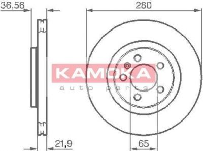 KAMOKA 1031856 тормозной диск на SKODA OCTAVIA Combi (1U5)