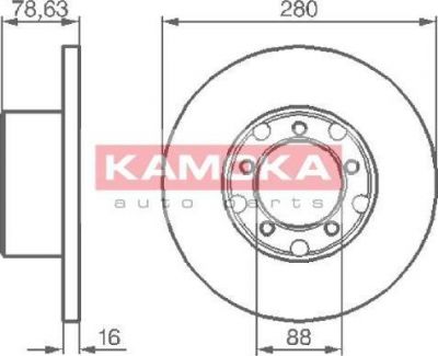 KAMOKA 103190 тормозной диск на MERCEDES-BENZ T1 фургон (602)