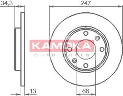 KAMOKA 1031990 тормозной диск на PEUGEOT 306 (7B, N3, N5)