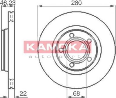 KAMOKA 1032006 тормозной диск на AUDI A4 (8E2, B6)