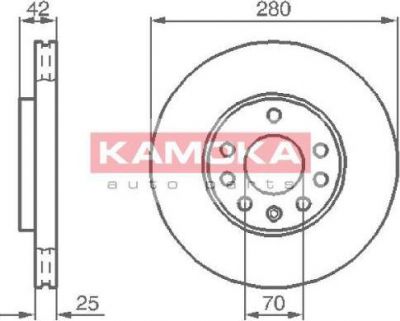 KAMOKA 1032082 тормозной диск на OPEL ASTRA G универсал (F35_)