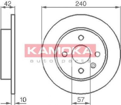 KAMOKA 1032086 тормозной диск на OPEL ASTRA G универсал (F35_)