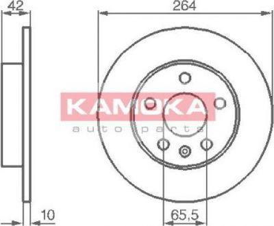 KAMOKA 1032088 тормозной диск на OPEL ZAFIRA A (F75_)