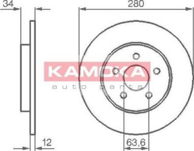 KAMOKA 1032252 тормозной диск на FORD MONDEO III (B5Y)