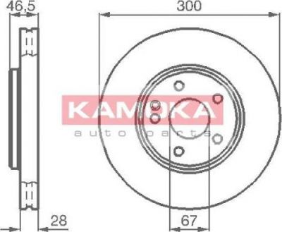 KAMOKA 1032272 тормозной диск на MERCEDES-BENZ C-CLASS (W203)