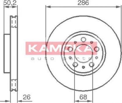 KAMOKA 1032326 тормозной диск на VOLVO S80 I (TS, XY)