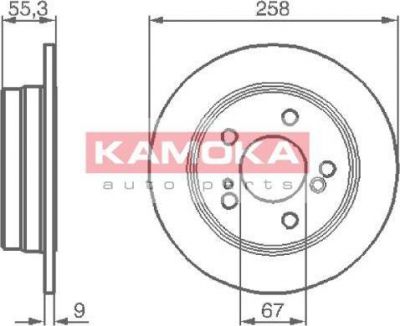 KAMOKA 103244 тормозной диск на MERCEDES-BENZ 190 (W201)