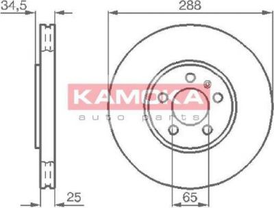 KAMOKA 1032442 тормозной диск на SKODA OCTAVIA (1U2)