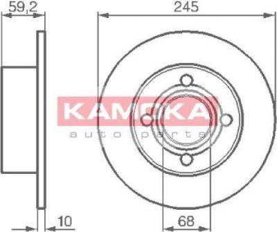 KAMOKA 103256 тормозной диск на AUDI 80 Avant (8C, B4)