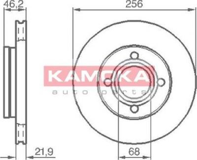 KAMOKA 103386 тормозной диск на AUDI 80 (89, 89Q, 8A, B3)