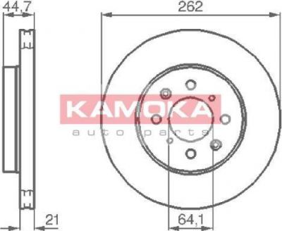 KAMOKA 1035518 тормозной диск на HONDA CIVIC VI Fastback (MA, MB)