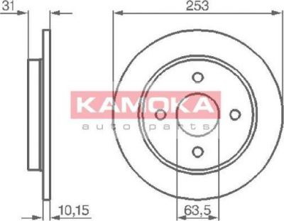 KAMOKA 103562 тормозной диск на FORD FOCUS (DAW, DBW)