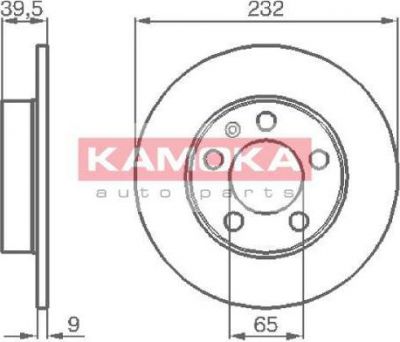 KAMOKA 1036068 тормозной диск на SKODA OCTAVIA (1U2)