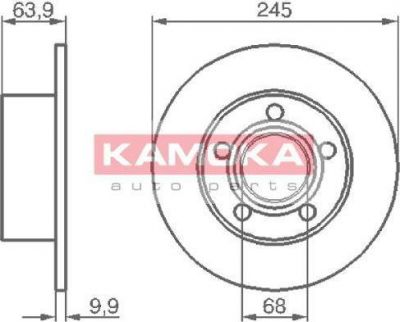 KAMOKA 103642 тормозной диск на SKODA SUPERB (3U4)