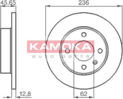 KAMOKA 103718 тормозной диск на SKODA FAVORIT Forman (785)