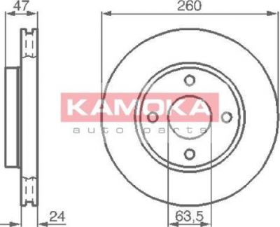 KAMOKA 103728 тормозной диск на FORD MONDEO I (GBP)