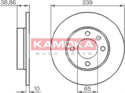 KAMOKA 10384 тормозной диск на VW POLO купе (86C, 80)