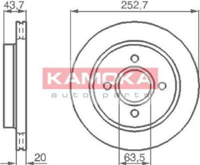 KAMOKA 103958 тормозной диск на FORD MONDEO I (GBP)