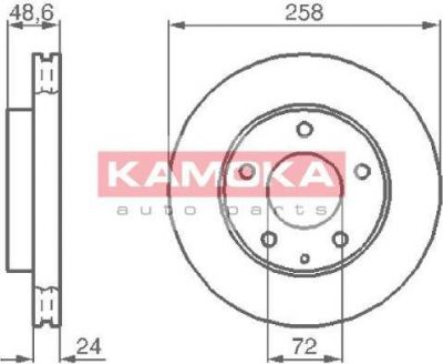 KAMOKA 103992 тормозной диск на MAZDA 626 V Hatchback (GF)